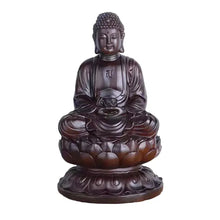 Load image into Gallery viewer, Large Ebony wood Buddha Statue - Ebony / 9 inches high
