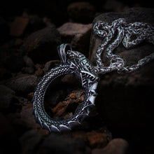 Load image into Gallery viewer, Midgard Serpent Jormungandr Ouroboros Viking Dragon Pendant Necklace