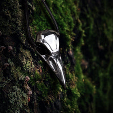 Load image into Gallery viewer, Mini Steel Raven Totem Skull Necklace