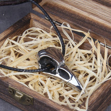 Load image into Gallery viewer, Mini Steel Raven Totem Skull Necklace