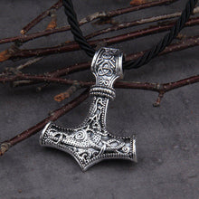 Load image into Gallery viewer, Mjolnir Pendant Thor's Hammer Totem on Soft Rope Necklace