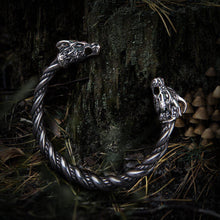 Load image into Gallery viewer, Nidhogg Dragon Head Arm Ring Torc Bracelet