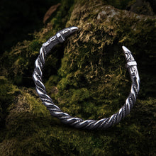 Load image into Gallery viewer, Nordic Viking Raven Arm Ring Torc Bracelet