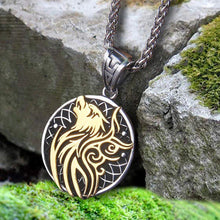Load image into Gallery viewer, Stainless Steel Viking Wolf Necklace | Handcrafted Norse Jewelry