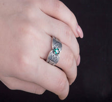 Load image into Gallery viewer, Handcrafted Viking-Inspired Norse Ring | Sterling Silver