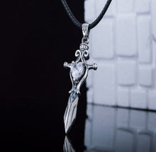 Load image into Gallery viewer, Norse Sword with Cubic Zirconia Pendant Sterling Silver Handmade Necklace