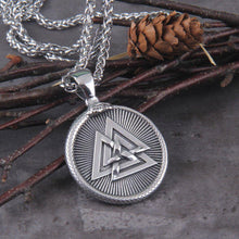Load image into Gallery viewer, Ouroboros Jormungandr Vegvisir Viking Compass Steel Pendant Necklace