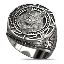 Load image into Gallery viewer, Retro Viking Wolf Head Totem Ring | Zinc Alloy Jewelry