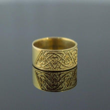 Load image into Gallery viewer, 14K Gold Norse Knotwork Viking Ring | Jellinge Viking art style