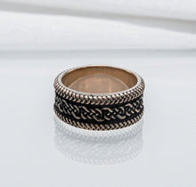 Load image into Gallery viewer, Ring with Ornament Bronze Handcrafted Viking Ring