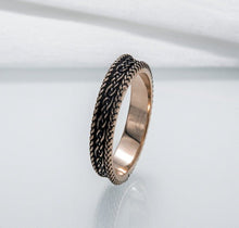 Load image into Gallery viewer, Ring with Ornament Bronze Handcrafted Viking Ring