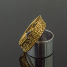 Load image into Gallery viewer, 14K Gold Valknut Ring | Handcrafted Viking Age Jewelry