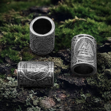 Load image into Gallery viewer, Set of 3 Viking Valknut Beard Beads