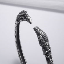 Load image into Gallery viewer, Silver Viking Odins Ravens Bracelet