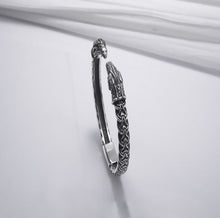 Load image into Gallery viewer, Silver Viking Odins Ravens Bracelet