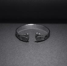 Load image into Gallery viewer, Odin's Ravens Viking Bracelet | Sterling Silver with Runic Inscriptions