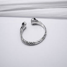 Load image into Gallery viewer, Silver Viking Torc Bracelet with Gems