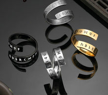 Load image into Gallery viewer, Spiral Stainless Steel Viking Rune Rings