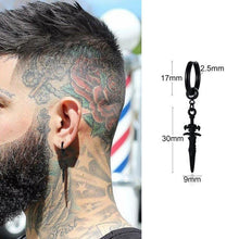 Load image into Gallery viewer, Stainless Steel Dagger Hoop Earring