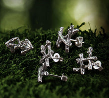 Load image into Gallery viewer, Steel Branch Futhark Rune Stud Earrings