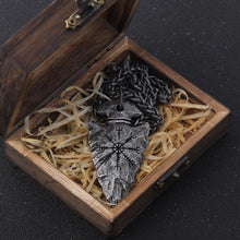 Load image into Gallery viewer, The Helm of Awe Viking Necklace