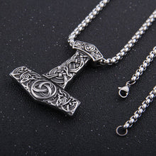 Load image into Gallery viewer, Thor's Hammer Necklace in Steel or Gold and Steel
