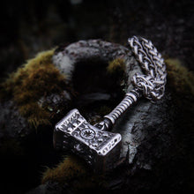 Load image into Gallery viewer, Thor’s Hammer of Destruction Rugged Pendant Necklace