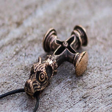Load image into Gallery viewer, Bronze Thor's Hammer Pendant | Mjolnir, Olaf Cross or Wolf Cross Combo