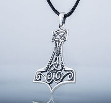 Load image into Gallery viewer, Thor's Hammer Pendant Sterling Silver Mjolnir With Ornament