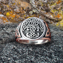 Load image into Gallery viewer, Tree of Life Knotwork Viking Ring