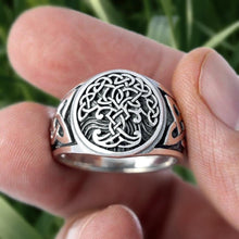 Load image into Gallery viewer, Tree of Life Knotwork Viking Ring