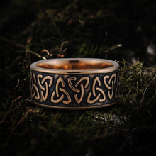 Load image into Gallery viewer, Bronze Triquetra Norse Ring | Handmade Symbolic Jewelry
