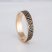 Load image into Gallery viewer, Bronze Triquetra Norse Ring | Handmade Symbolic Jewelry