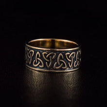 Load image into Gallery viewer, Bronze Triquetra Norse Ring | Handmade Symbolic Jewelry
