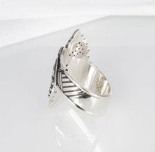 Load image into Gallery viewer, Handcrafted Viking Hati and Skoll Ring | Sterling Silver Norse Jewelry