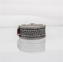 Load image into Gallery viewer, Unique sterling silver Viking jewelry with Triquetra symbol and unique ancient ornament, handcrafted jewelry