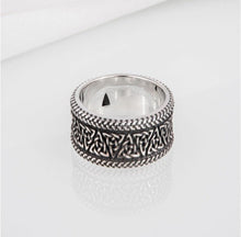 Load image into Gallery viewer, Unique sterling silver Viking jewelry with Triquetra symbol and unique ancient ornament, handcrafted jewelry