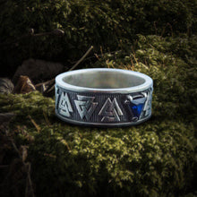 Load image into Gallery viewer, Sterling Silver Valknut Ring | Norse Viking Jewelry