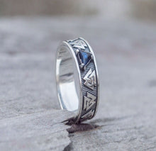 Load image into Gallery viewer, Sterling Silver Valknut Ring | Norse Viking Jewelry