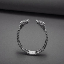 Load image into Gallery viewer, Adjustable Viking Dragon Torc Bracelet | Handmade Norse Jewelry