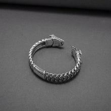 Load image into Gallery viewer, Adjustable Viking Dragon Torc Bracelet | Handmade Norse Jewelry