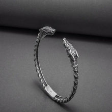 Load image into Gallery viewer, Adjustable Viking Dragon Torc Bracelet | Handmade Norse Jewelry