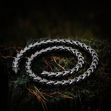 Load image into Gallery viewer, Viking Dragon Scale Necklace Jormungandr Segmented Steel Necklace