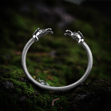 Load image into Gallery viewer, Viking Dragon Torc Arm Ring Bracelet
