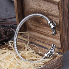 Load image into Gallery viewer, Viking Dragon Torc Arm Ring Bracelet