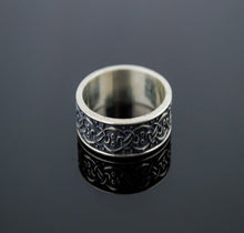 Load image into Gallery viewer, Sterling Silver Viking Ring | Scandinavian Ornament Design