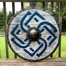 Load image into Gallery viewer, Viking Shield - Battle Distressed Wood Planking Construction