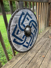 Load image into Gallery viewer, Viking Shield - Battle Distressed Wood Planking Construction