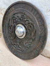 Load image into Gallery viewer, Viking Shield With Carved Norse Runic Ornaments