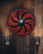 Load image into Gallery viewer, Viking Shield with Round Sun Symbol